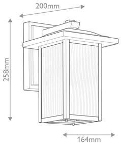 Kichler KL-CAPPANNA-S-BKT - Vonkajšie nástenné svietidlo CAPPANNA S 1xE27/60W/230V IP44