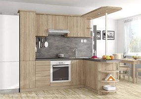 Nabytekmorava Kuchyna s ostrovčekom Bára C farba kuchyne: dub sonoma světlá, pracovná doska: s pracovnou doskou
