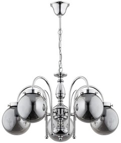 Luster na reťazi HERO 5xE14/40W/230V lesklý chróm