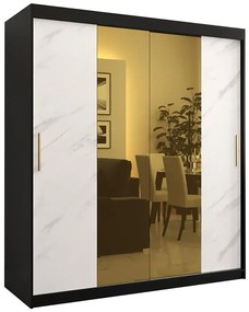 Skriňa Platinum T1 180 čierna marmur/biely