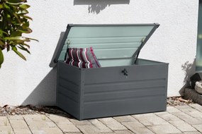 Kovový záhradný úložný box BestBerg ZBK-400A / 400 l / 132 x 62 x 62 cm / šedá