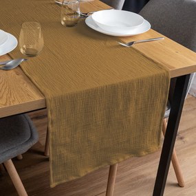 Biante Mušelínový behúň na stôl MSN-063 Okrovo hnedý 20x120 cm