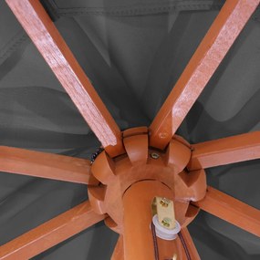 Slnečník Florida Ø 3,5m - polyester/drevo 7kg - antracit