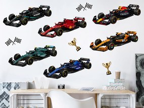 Farebné vzorce F1 textilní prelepiteľná nálepka na stenu list 75 x 42 cm