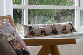 Béžovo-sivý gobelinový dlhý vankúš Nordic Friends - 90*15*20cm