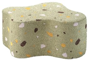 Zelený detský puf z textílie buklé/ženilkový Terrazzo Cloud – Wigiwama
