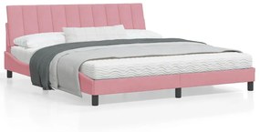 Rám postele s čelom ružový 180x200 cm zamat 3207866