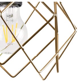 Závesné svietidlo Stella Spider, 3x zlaté drôtené tienidlo