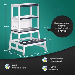 InternetovaZahrada Detská učiaca veža Barn 93x51x50 cm - antracit