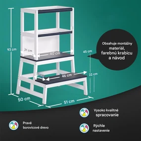 InternetovaZahrada Detská učiaca veža Barn 93x51x50 cm - antracit