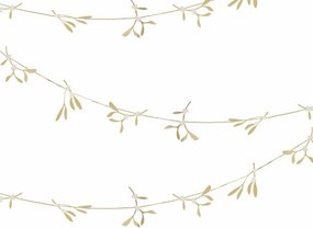Vianočná girlanda GOLD MISTLETOE 5 m, zlatá
