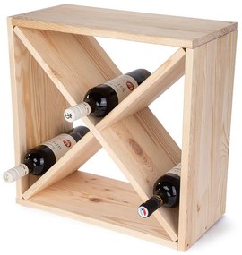 Polica na víno drevená 47 x 47 x 23 cm