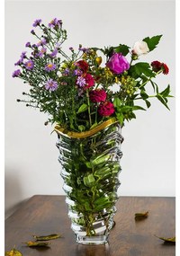 KRIŠTÁĽOVÁ VÁZA BOHEMIA PRESTIGE WAVE GOLD 340MM