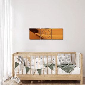 Obraz - Stopy v púšti (s hodinami) (90x30 cm)