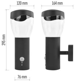 Vonkajšie nástenné svietidlo so senzorom ARTEO 1xE27/15W/230V IP44