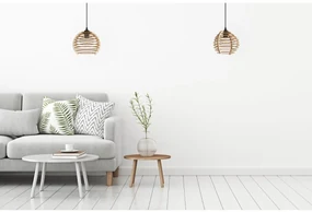 Závesné svietidlo Timber, 1x drevené tienidlo, lp, n