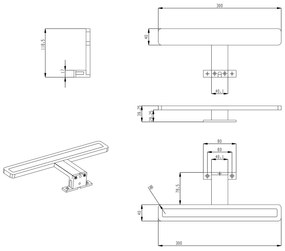 Sapho, MIRAKA LED svietidlo , 5W, 230V, 300x35x120mm, akryl + chrom, MR300