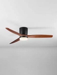 LED čierno-drevené moderné stropné svietidlo Aloa s diaľkovým ovládaním 18W