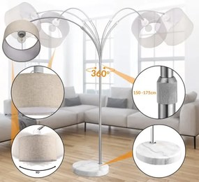 InternetovaZahrada Dizajnová oblúková lampa - nastaviteľná 150-175cm