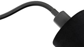 Nástenná lampa čierna s tienidlom čiernym vypínačom a flexibilným ramenom - Merwe