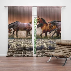 Sablio Záves Kone vo vode: 2 ks 140x250 cm