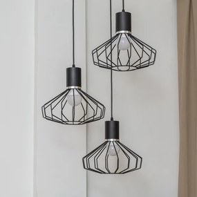 Luster na lanku SOLANO 3xE27/15W/230V čierna/lesklý chróm