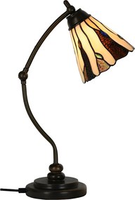 Béžovo-hnedá stolná lampa Tiffany Titto - Ø 27*51 cm E14/max 1*40W