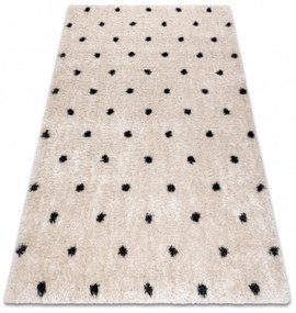 Kusový koberec shaggy Dots krémový 180x270cm