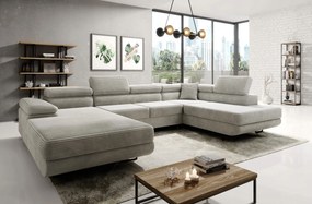 Komfortná rohová sedačka s funkciou spania Astorp U, pravá, krémová farba