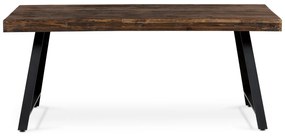 Autronic - Jídelní stůl, 180x90x76 cm, MDF deska, dýha odstín borovice, kovové nohy, černý lak - HT-536 PINE