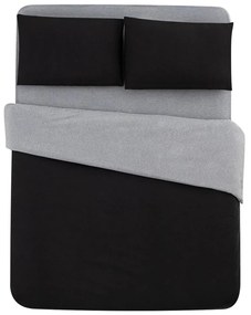 Čierno-sivé bavlnené obliečky na dvojlôžko/predĺžené s plachtou 200x220 cm - Mila Home