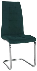 Kondela Jedálenská stolička, smaragdová Velvet látka/chróm, SALOMA NEW 70800