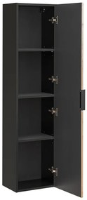 Koupelnová sestava Casad 60 cm se zápustným umyvadlem, skříňkami a zrcadlem černá/dub wotan