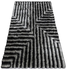 Moderný koberec FLIM 010-B3 shaggy, bludisko,negru