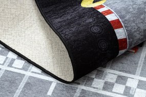 Prateľný protišmykový koberec JUNIOR 52108.801 Pretekári Formula 1, sivý