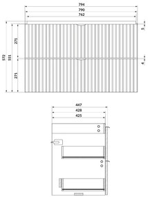 Cersanit Tirso, závesná skrinka pod umývadlo 794x447x572 mm, zelená matná, S1017-001