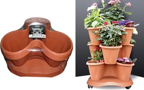 BAMA Kvetináč modulárny TRIFOGLIO, farba terracotta