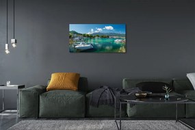 Obraz na plátne Grécko Marina mora hory 120x60 cm