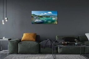 Obraz na plátne Grécko Marina mora hory 140x70 cm