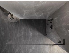 Mexen, Mexen Lunar L sprchová stena pravá 90 x 200 cm, priehľadná 8 mm, čierna - 830L-090-000-70-00-P