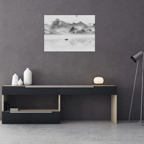 Sklenený obraz - Japonské jazero (70x50 cm)