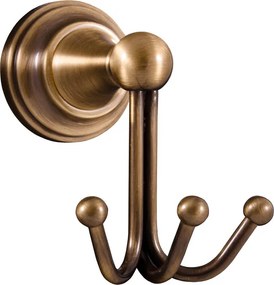 Slezák - RAV Vešiačik trojitý MORAVA RETRO - MKA0105SM, Stará mosadz (Bronz)