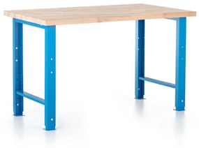 Výškovo nastaviteľný dielenský stôl Basic 120 x 80 cm, modrá