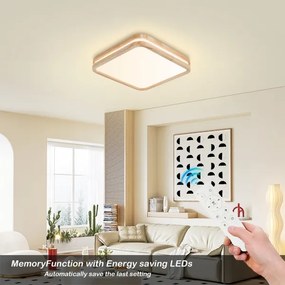 Brilagi - LED stmievateľné svietidlo MOLINA SQUARE LED/48W/230V dub 40x40 cm + diaľkové ovládanie