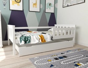 Detská posteľ z masívu borovice FRANK - 200x90 cm - biela