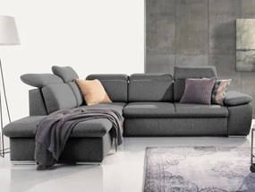 Rohová sedačka Aldon,dymovosivá štruktúrovaná látka, ľavý roh%