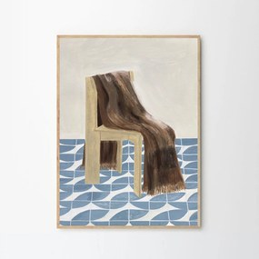 The Poster Club Plagát Chair with Blanket by Isabelle Vandeplassche 40x50