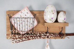Dekorácia keramické vajíčko s farebnými kvetmi - 11*11*17 cm