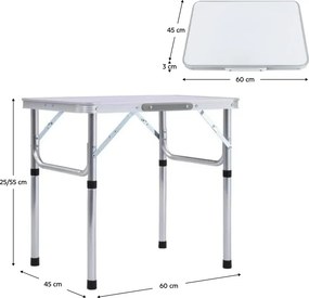 Skladací kempingový stôl Kepi Typ 2 - sivá