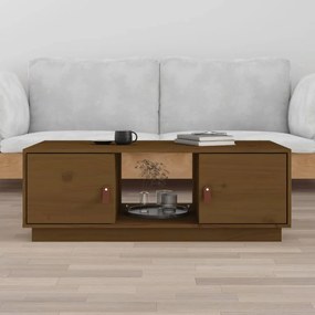 Konferenčný stolík medovo-hnedý 100x50x35 cm borovicový masív